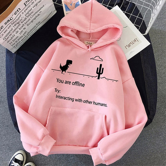 Women's You Are Offline Theme Hoodies