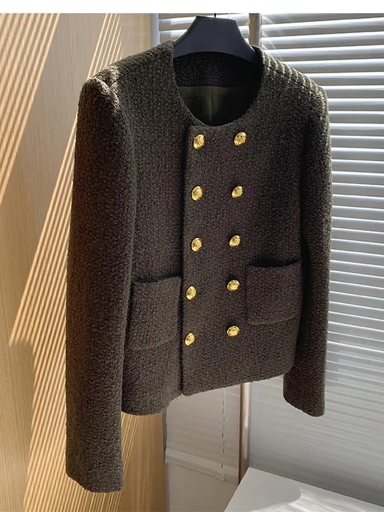Womens Yellow Elegant Tweed jacket