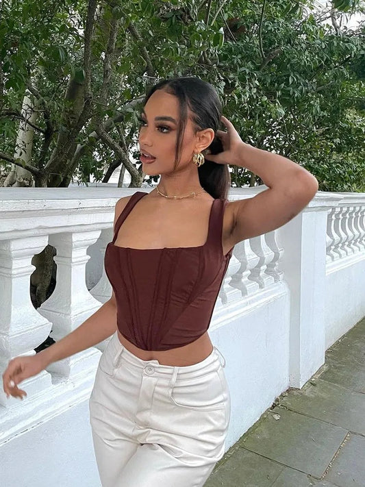 Womens High Quality Corset Crop Tops