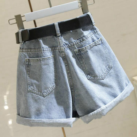 Women's Vintage Distressed Comfy Denim Shorts