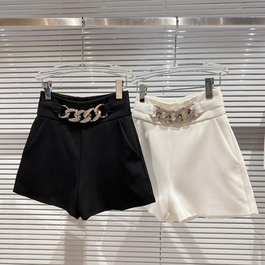 Women's High Waist Golden Chain Shorts