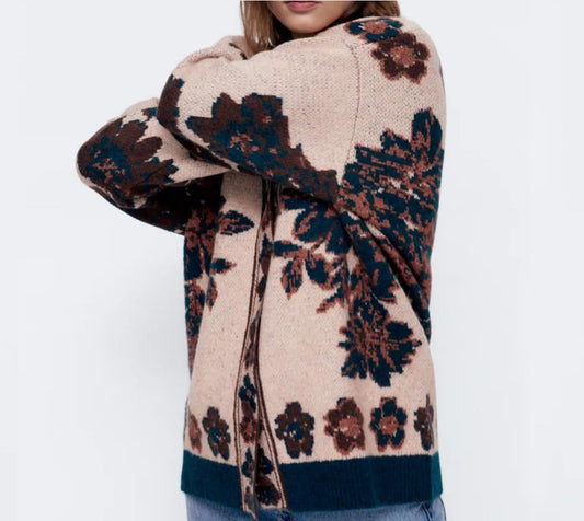 Casual Flower Theme Cardigan