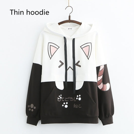 Womens Funny Anime Style Cat Ears Hoodies