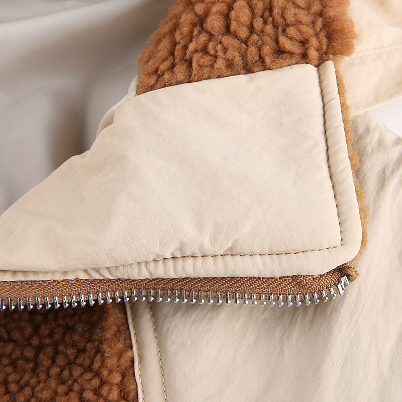 Women Casual Patchwork Hooded Jacket