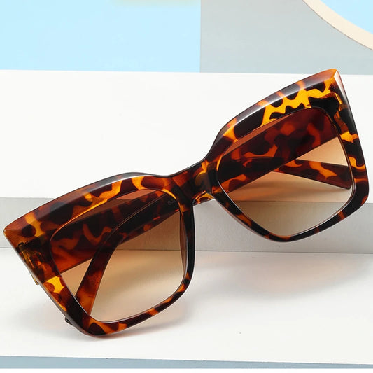 Womens Gradient Luxury Oversized Cat Eye Sunglasses