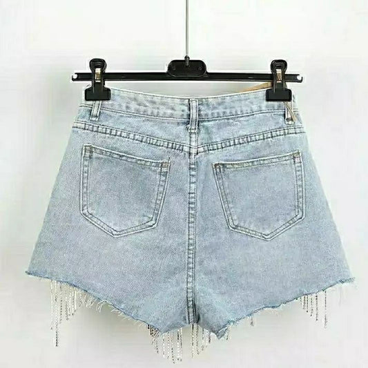 Tassel Ripped Sexy Summer Denim Shorts For Women