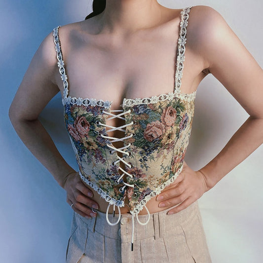 Women's Elegant Floral Corset Tops