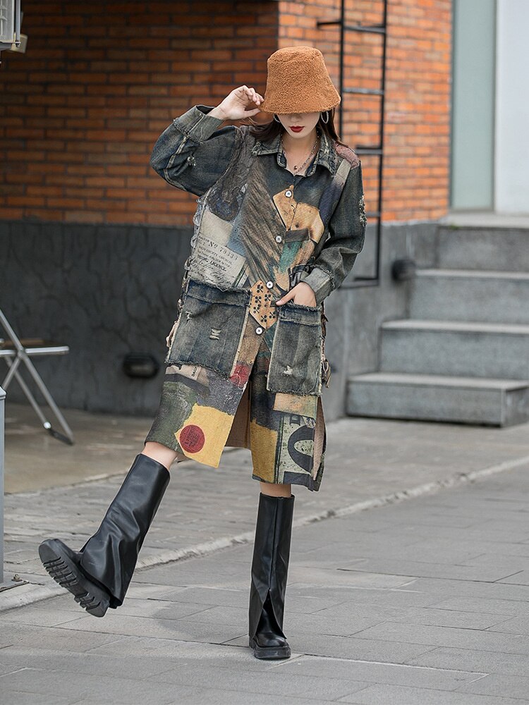 Pocket Sided Denim Cardigan