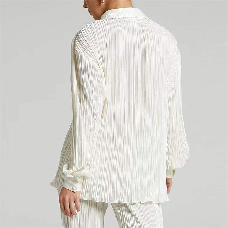 Womens Pleated Loose Two Piece Sets