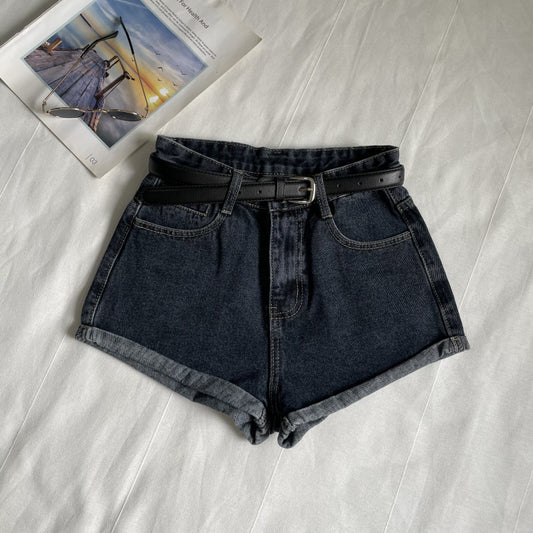High Waist Button Fly Women Summer Denim Jean Shorts