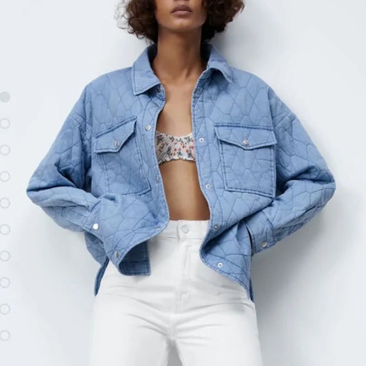 Womens Autumn Cotton Vintage Style Denim Jackets