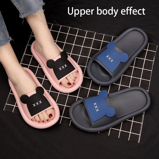 Anti Slip Funny Cartoon Themed Slip On Bathroom Slippers