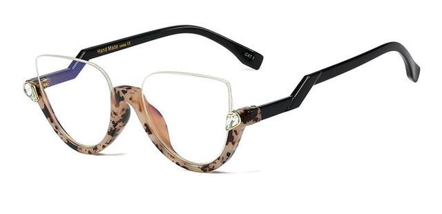 Womens Half Frame Cat Eye Sunglasses