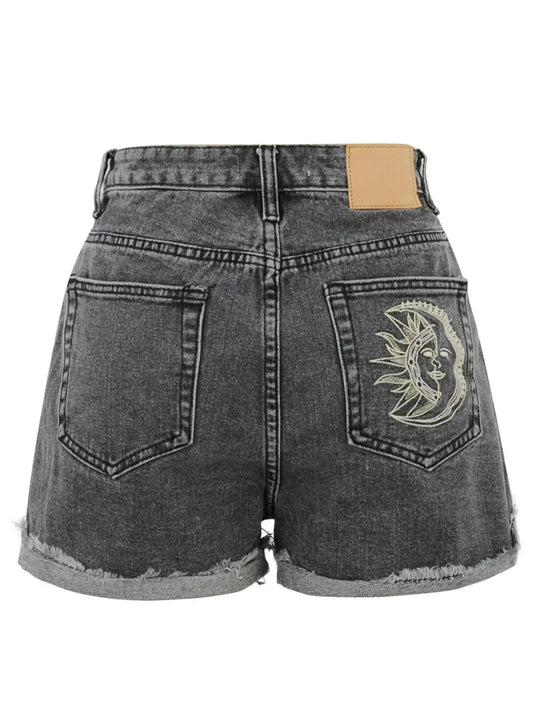 Women's Streetwear High Waist Denim Shorts