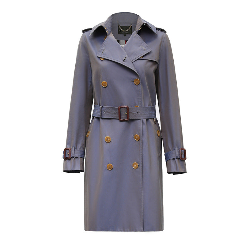 Timeless Elegance Long Double Breasted Trench