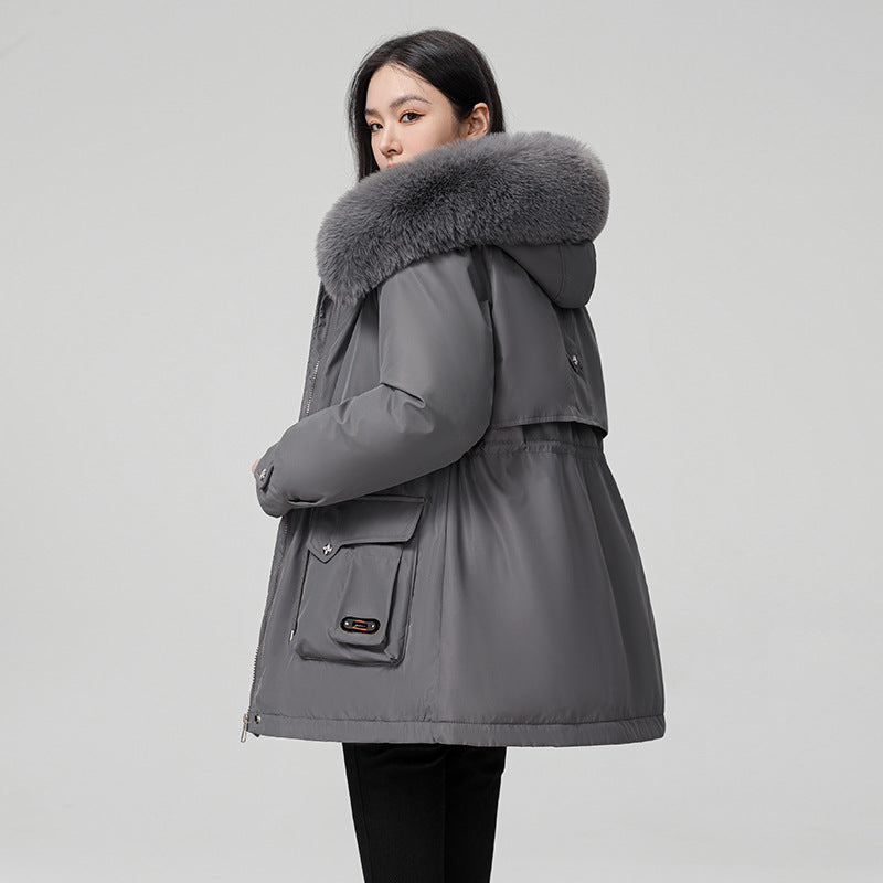 High Quality Cotton Padded Warm Hooded Parka Coat For Women