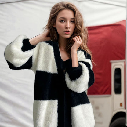 S 5XL Oversized V Neck Autumn Cardigan For Women