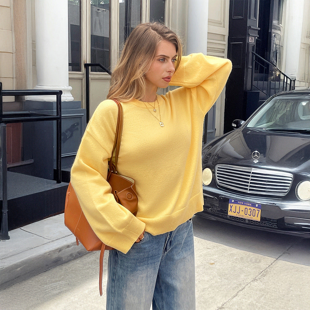 Womens Thick Long Sleeve Knitted Sweaters