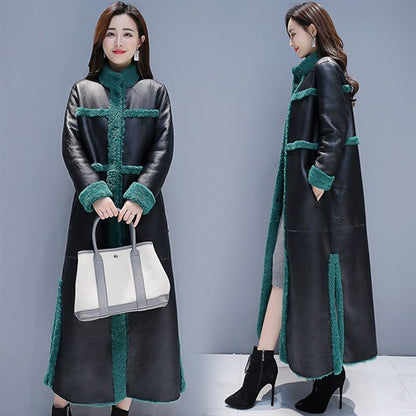 Vintage Chic Green PU Overcoat