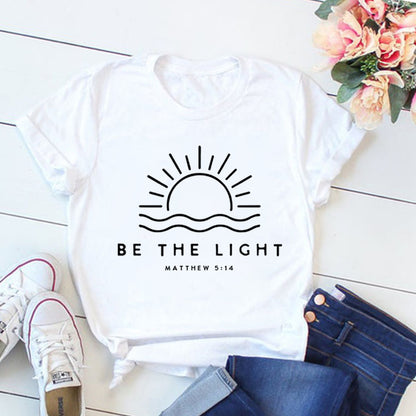 Women Be The Light Jesus Christian Bible Verse T-Shirts