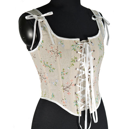 Womens Floral Backless Corset Tops