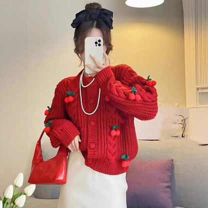 Sweet Cherry Stand Up Sweater
