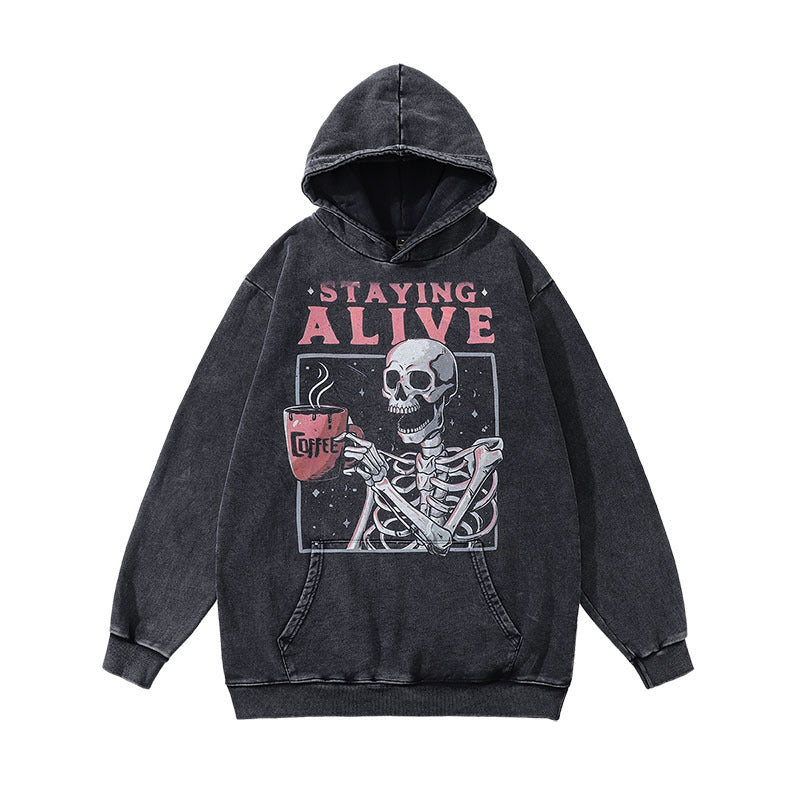 Womens Casual Skeleton Printed Sweatshirts