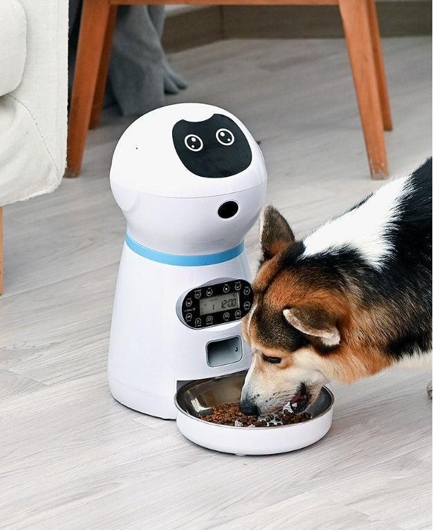 Voice Record LCD Screen Timer Stainless Steel Automatic Pet Feeder
