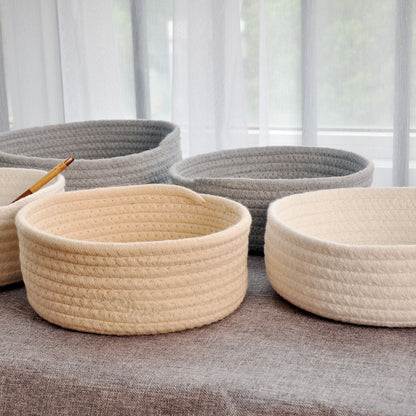 Minimalist Aesthetic: Eco-Friendly Woven Cotton Rope Storage Baskets