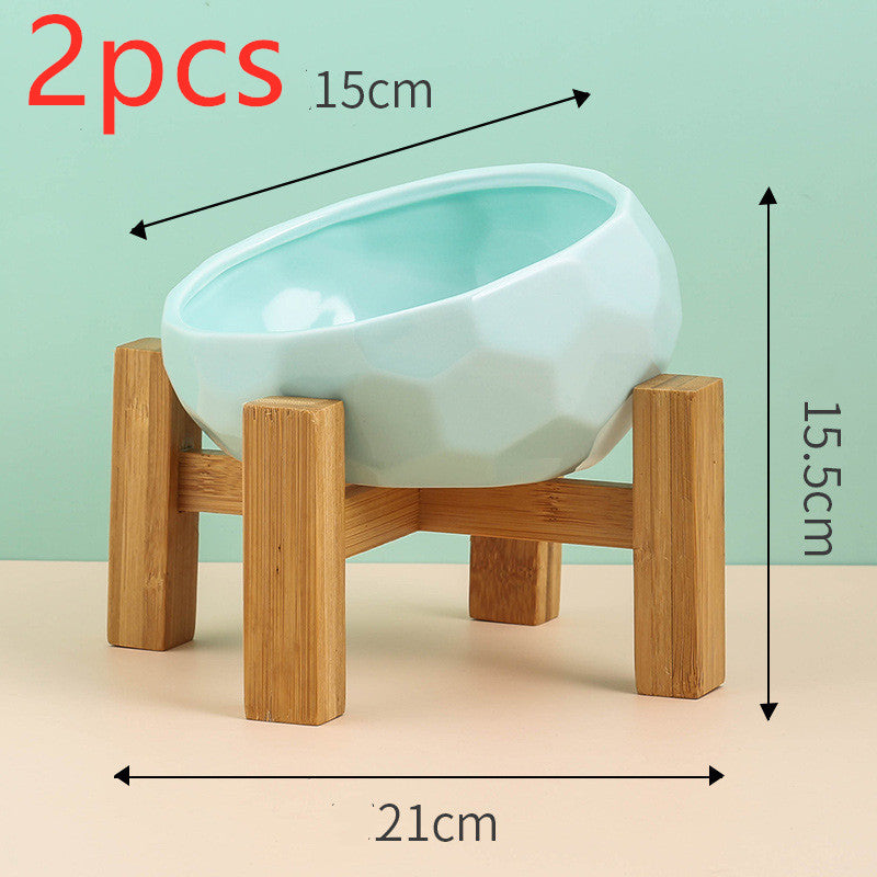 Cat Non Slip Ceramic Bowl Feeder Pet Supplies