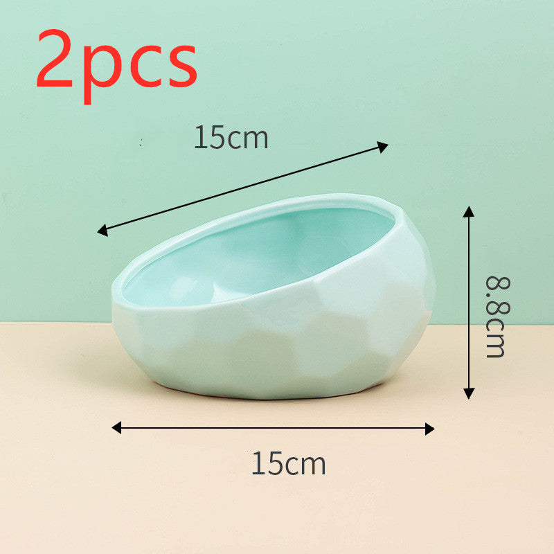 Cat Non Slip Ceramic Bowl Feeder Pet Supplies