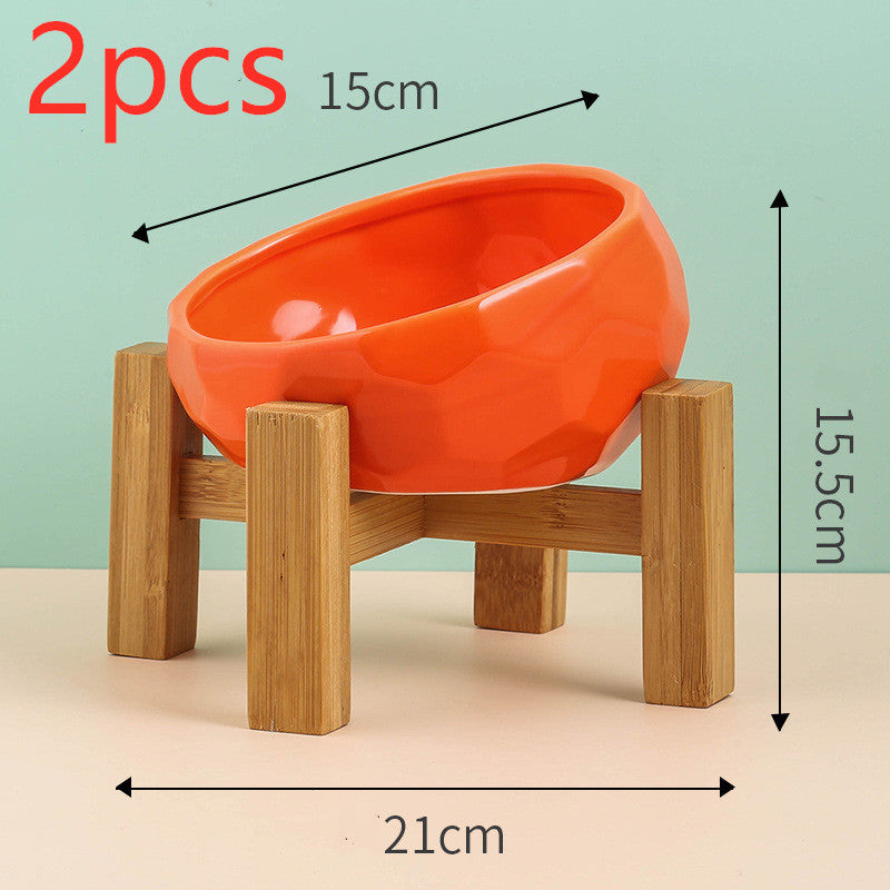 Cat Non Slip Ceramic Bowl Feeder Pet Supplies