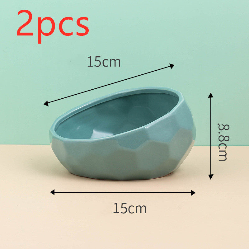 Cat Non Slip Ceramic Bowl Feeder Pet Supplies