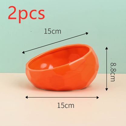 Cat Non Slip Ceramic Bowl Feeder Pet Supplies