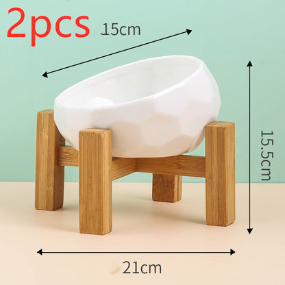 Cat Non Slip Ceramic Bowl Feeder Pet Supplies