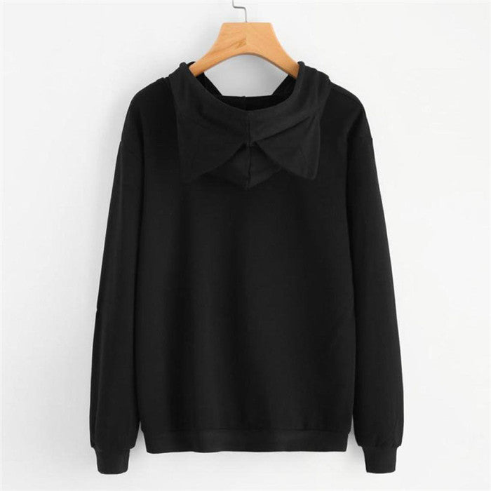 Women Black Theme Meow Sweatshirts