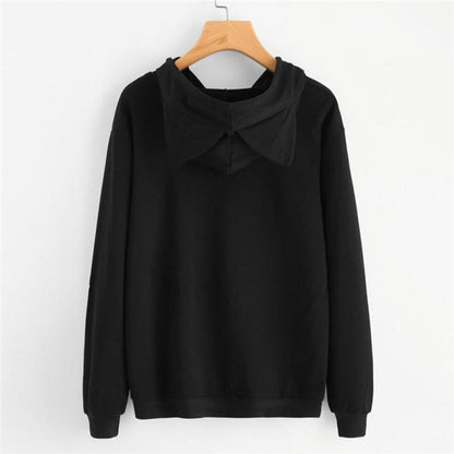 Women Black Theme Meow Sweatshirts