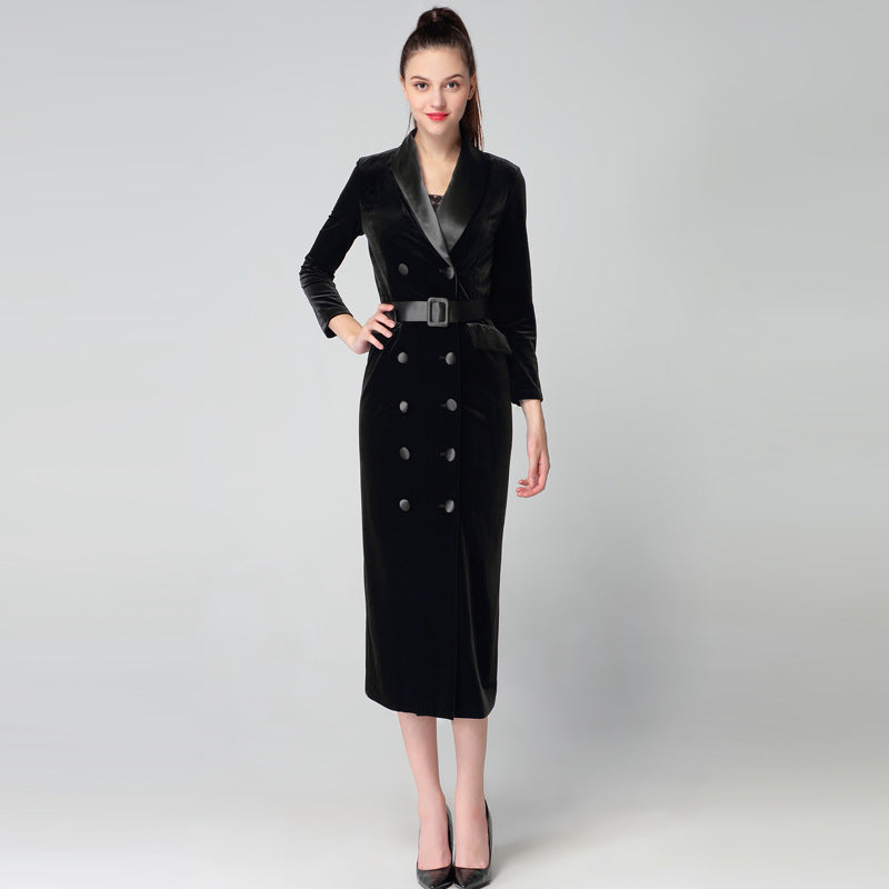 Women European Style Ankle Length Windbreaker Trench Coats