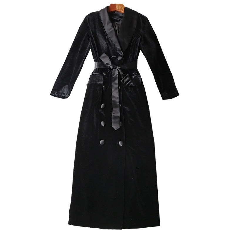 Women European Style Ankle Length Windbreaker Trench Coats