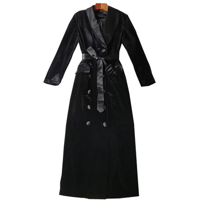 Women European Style Ankle Length Windbreaker Trench Coats