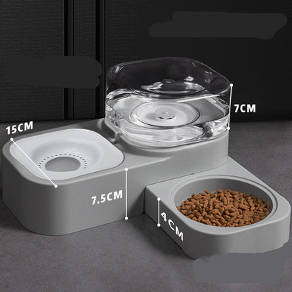 500ml Water Bottle Double Feeder Automatic Cat Bowl