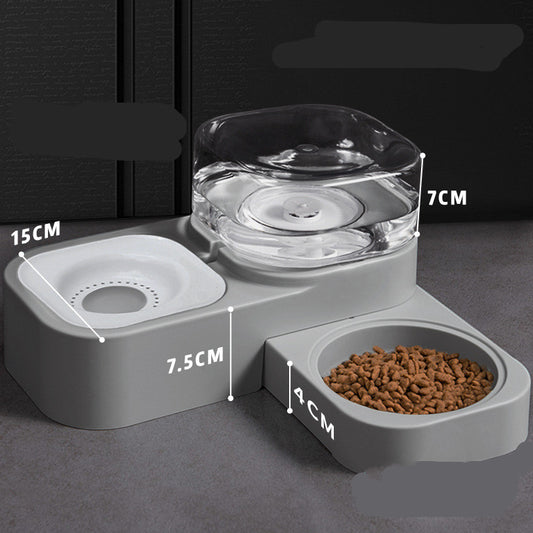 500ml Water Bottle Double Feeder Automatic Cat Bowl