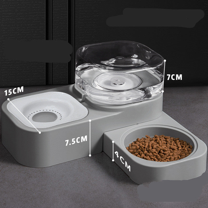 500ml Water Bottle Double Feeder Automatic Cat Bowl