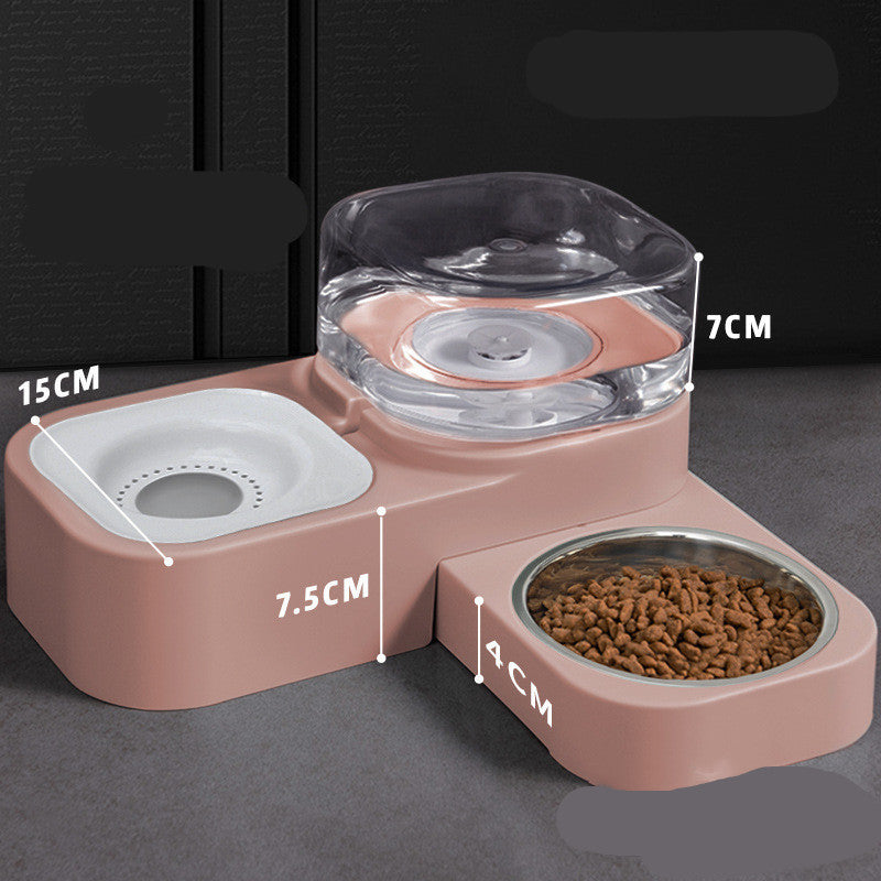 500ml Water Bottle Double Feeder Automatic Cat Bowl