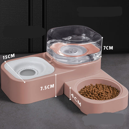 500ml Water Bottle Double Feeder Automatic Cat Bowl