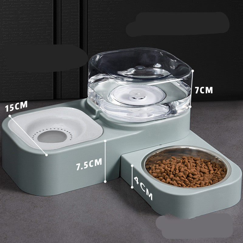500ml Water Bottle Double Feeder Automatic Cat Bowl