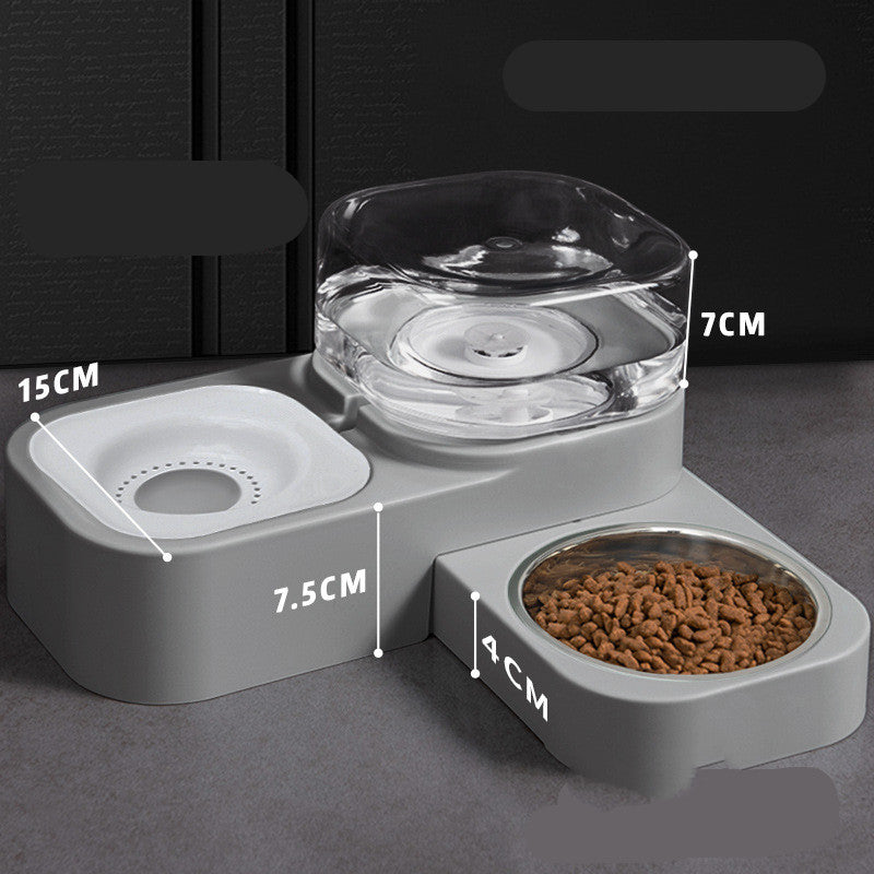 500ml Water Bottle Double Feeder Automatic Cat Bowl
