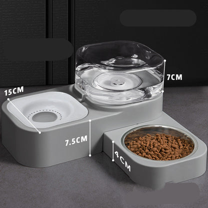 500ml Water Bottle Double Feeder Automatic Cat Bowl