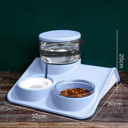 500ml Water Bottle Double Feeder Automatic Cat Bowl