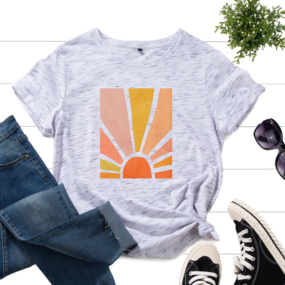 Aesthetic Woman Themed Abstract Graphic Print Women Tops T-Shirts